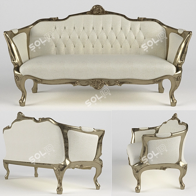 Antique Gold Gironde Sofa by La Maison 3D model image 2