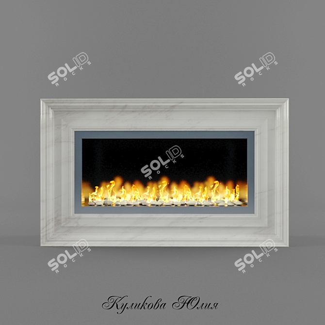 Marble Bioethanol Fireplace 3D model image 1