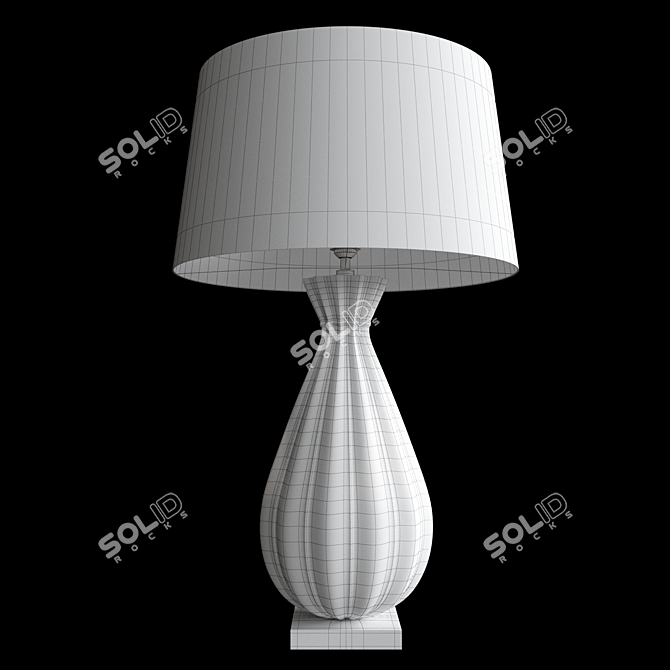 Elegant Treviso Lamp: White & Brass 3D model image 3