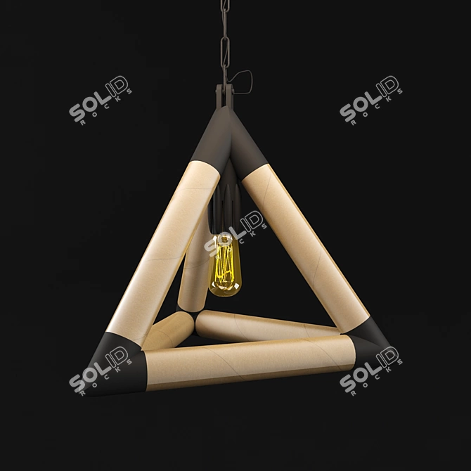 Modern Triangular Pendant Light 3D model image 1