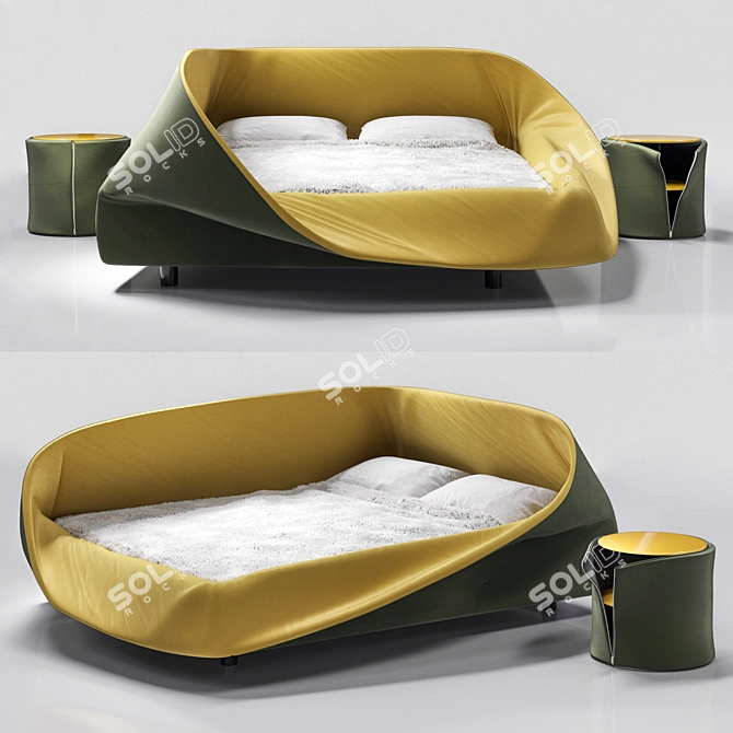 Lago Colletto King Size Bed 3D model image 1