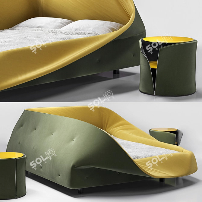 Lago Colletto King Size Bed 3D model image 2