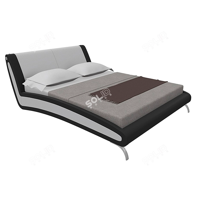 Modern Eco-Leather Bed Malta 3D model image 1