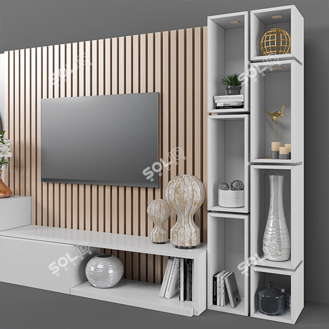 Modern Thermo TV Stand Set 3D model image 2