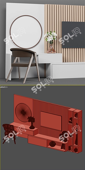 Modern Thermo TV Stand Set 3D model image 3