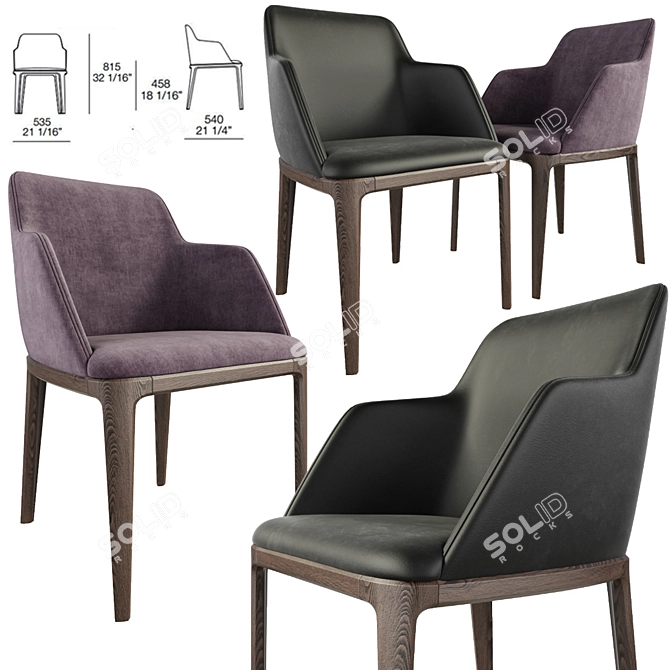 Elegant Poliform Grace Dining Chair 3D model image 1