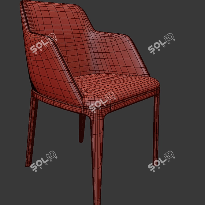 Elegant Poliform Grace Dining Chair 3D model image 3