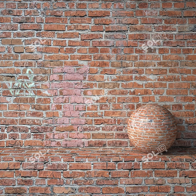 Sleek Brick Texture - Seamless & High Resolution 3D model image 1