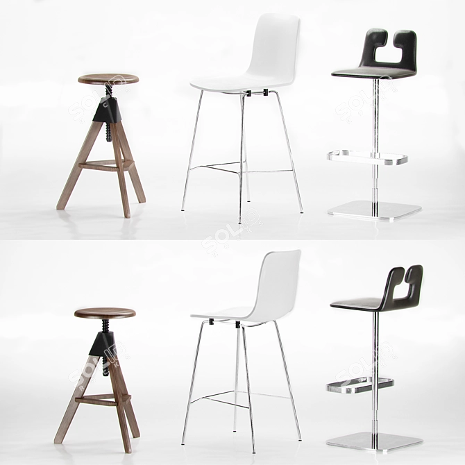  Modern Bar Stools: Tom & Jerry, Hal, ALO 3D model image 1