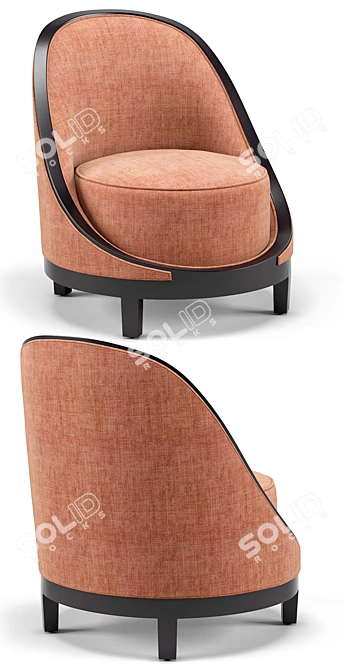 Title: Velvet Marmont Accent Chair 3D model image 2