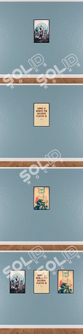 Modern Wall Art Set with Multiple Frames 3D model image 3