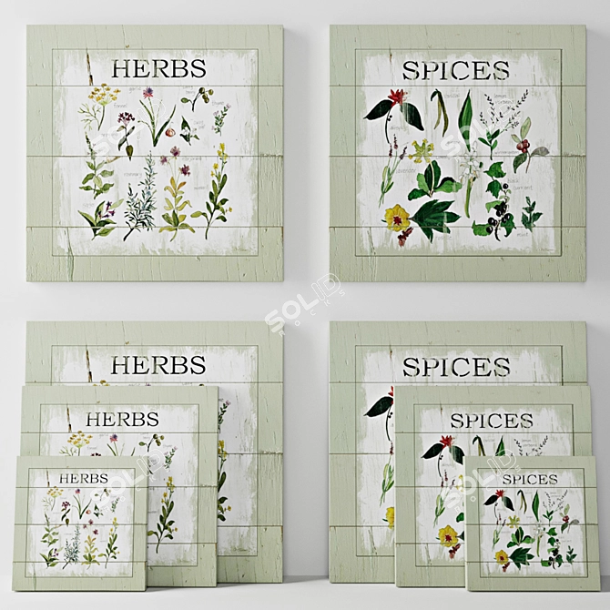 Title: Carol Robinson Spice & Herb Panel - Transform Your Space! 3D model image 1