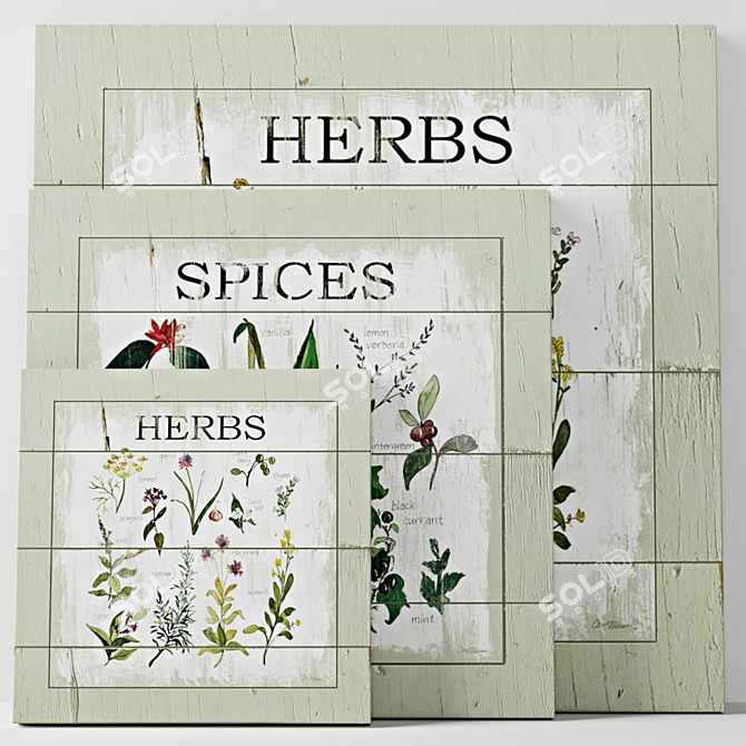 Title: Carol Robinson Spice & Herb Panel - Transform Your Space! 3D model image 2