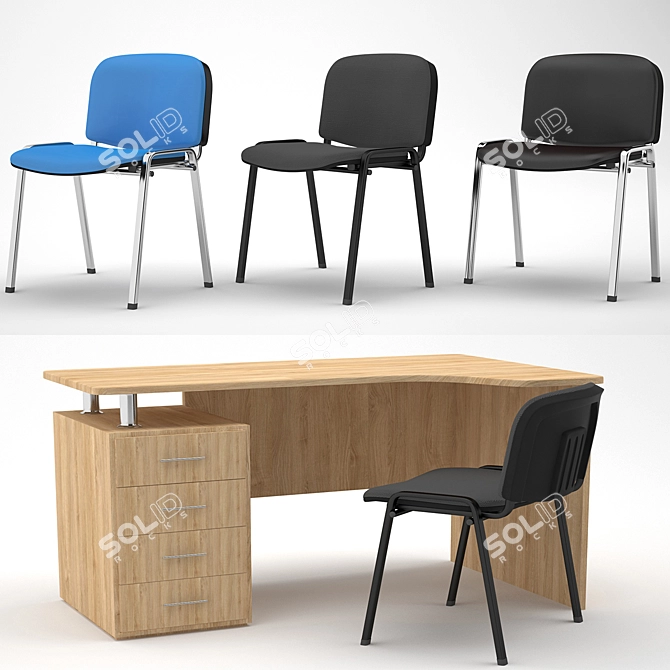 ErgoLuxe: Comfortable Office Chairs 3D model image 1