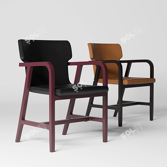 Sleek Maxalto Fulgens Leather Chair 3D model image 2