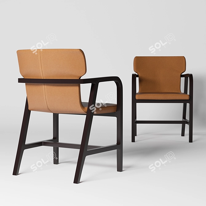 Sleek Maxalto Fulgens Leather Chair 3D model image 3