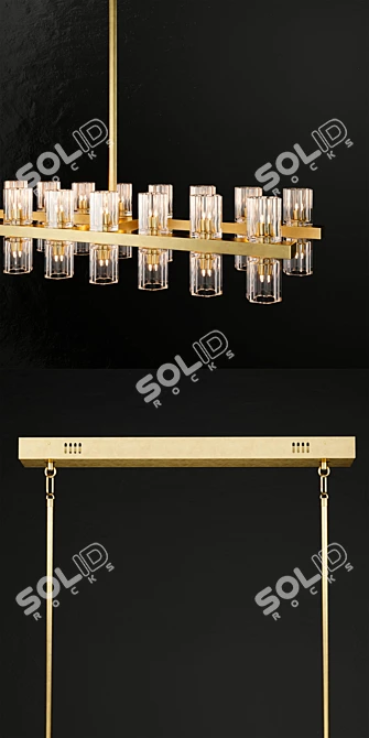 Elegant Arcachon Linear Chandelier 3D model image 2