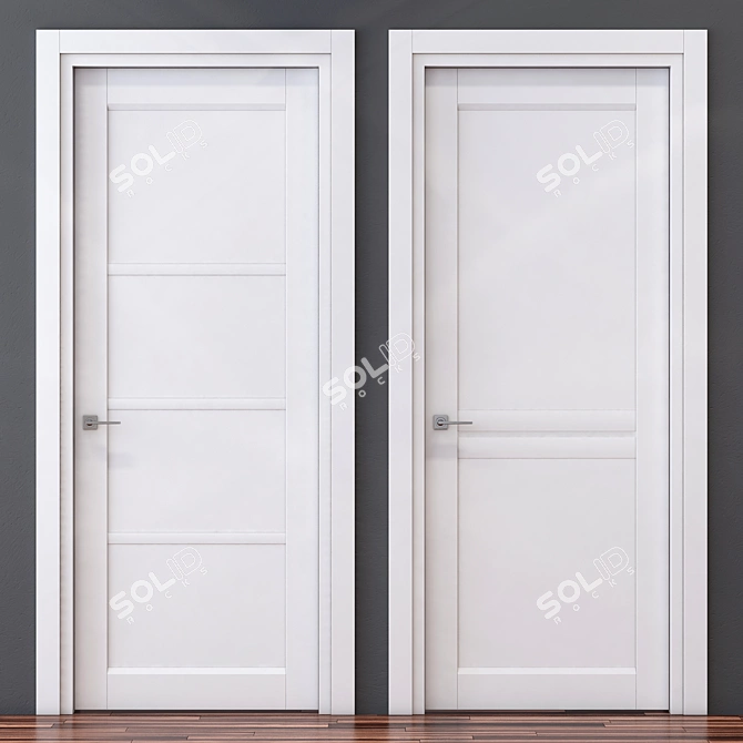 VARIO Collection: 0311 & 0411 Wood Doors 3D model image 1