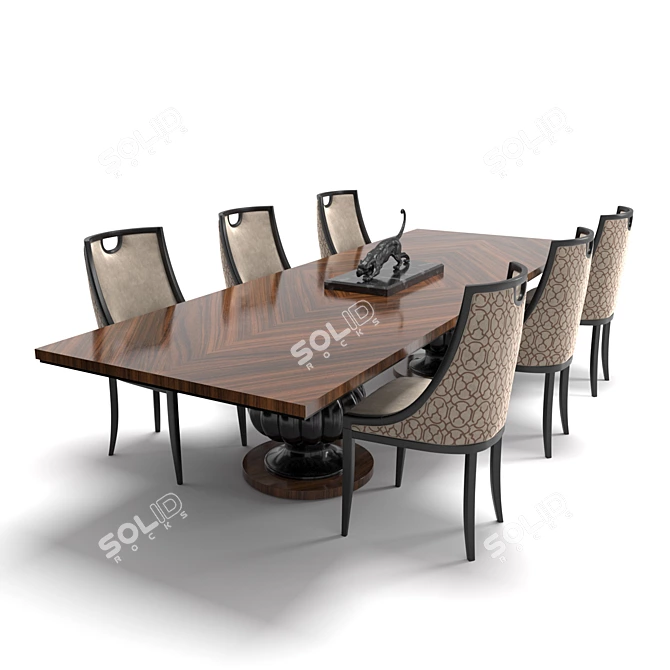 Elegant Karab & Kemp Dining Set 3D model image 1