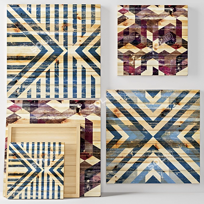 Title: Wooden Panels by Marmont Hill 3D model image 1