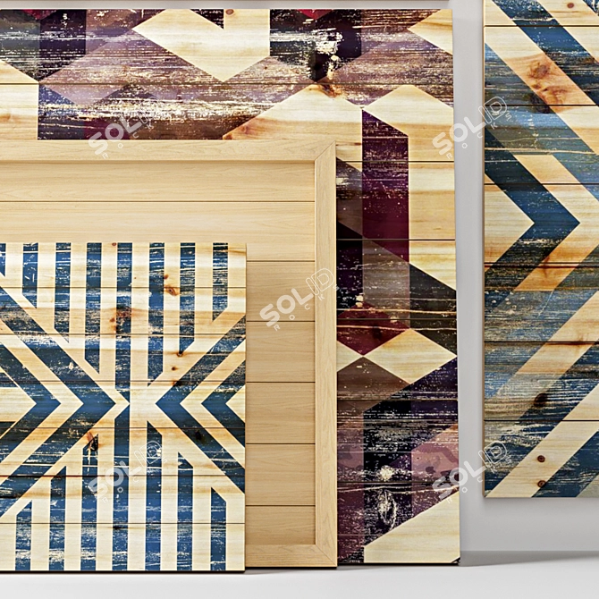 Title: Wooden Panels by Marmont Hill 3D model image 2