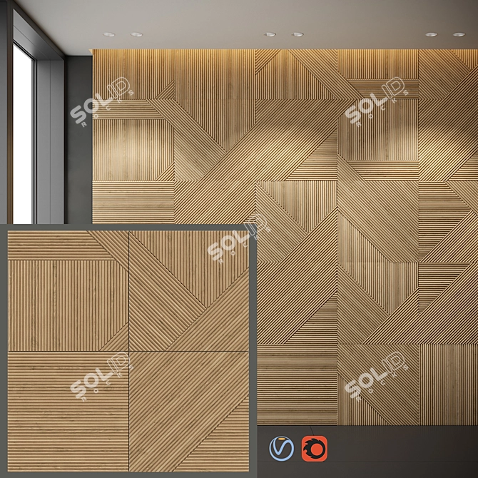 Elegant Oak Panel: VOLCRAFT ECO Line_EDGE 3D model image 1