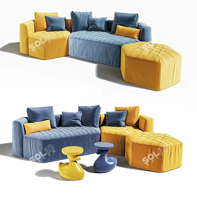 Bonaldo Panorama 3-Piece Furniture Set 3D model image 1