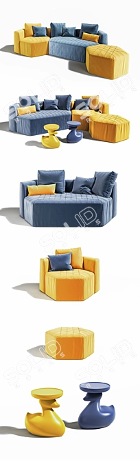 Bonaldo Panorama 3-Piece Furniture Set 3D model image 2