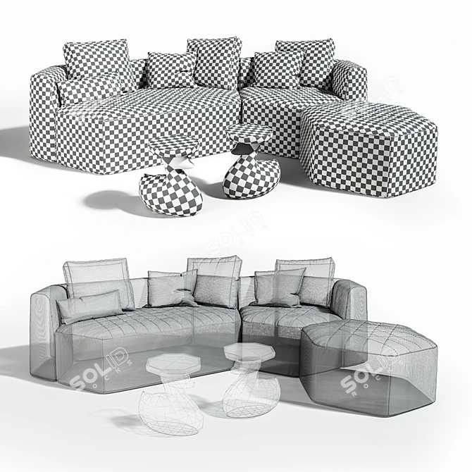 Bonaldo Panorama 3-Piece Furniture Set 3D model image 3