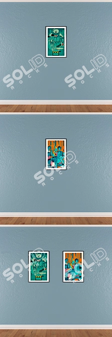 Artistic Wall Set No. 48 3D model image 3