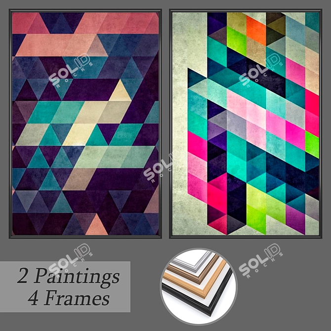 Elegant Wall Art Set 3D model image 1