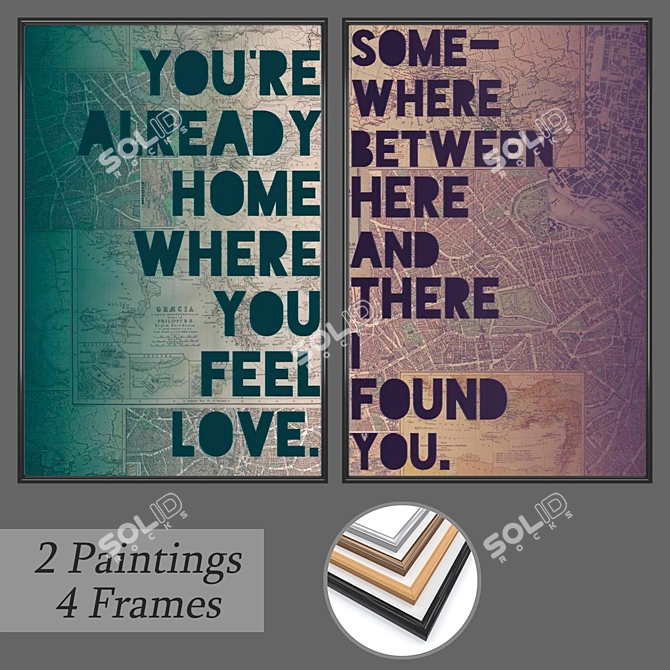 Gallery Collection: 3-Piece Wall Painting Set 3D model image 1