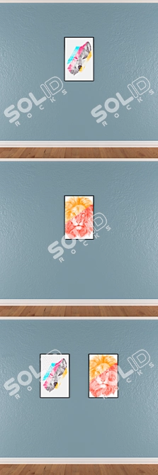 Elegant 3-Piece Wall Art Set 3D model image 3