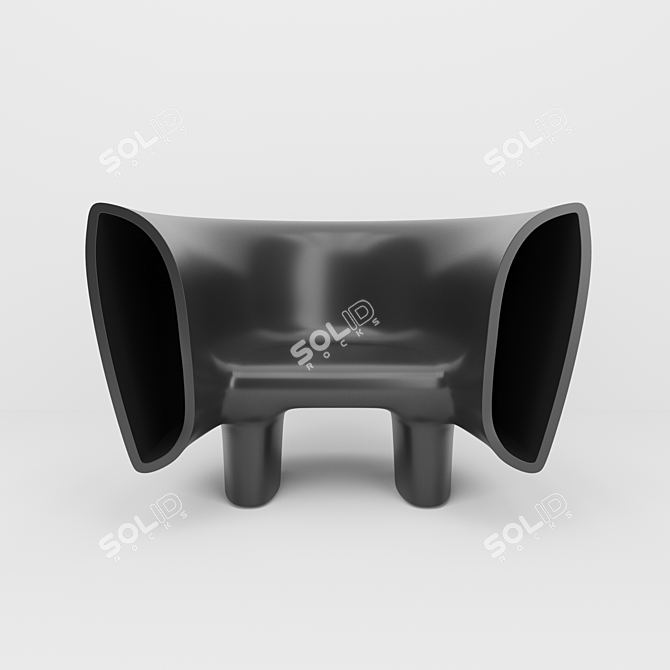 Title: Melodic Wave Lounge Chair 3D model image 1