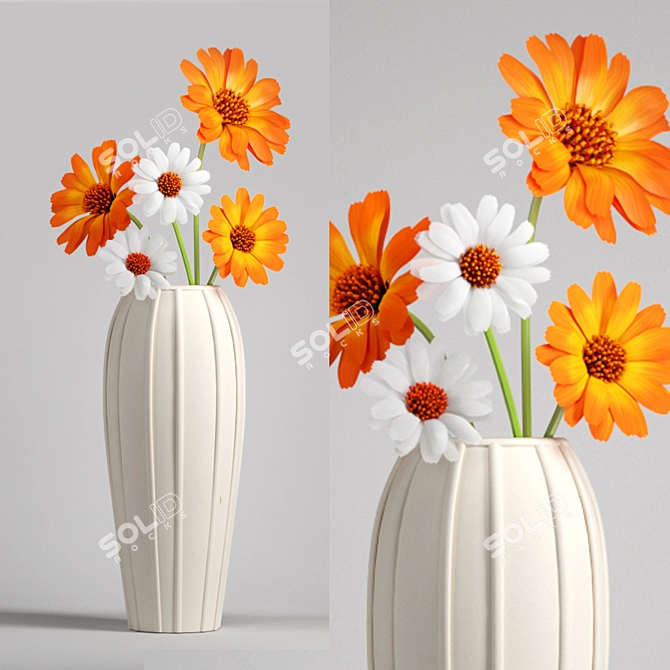 Elegance in Glass Vase 3D model image 1