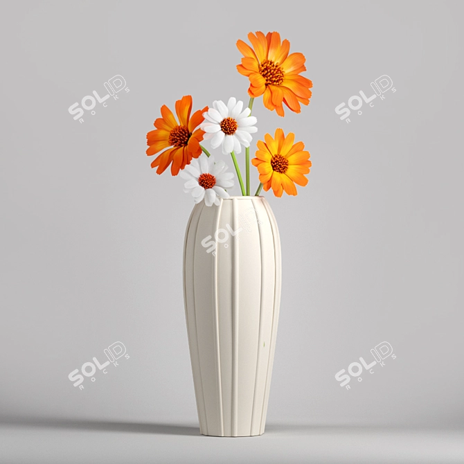 Elegance in Glass Vase 3D model image 2