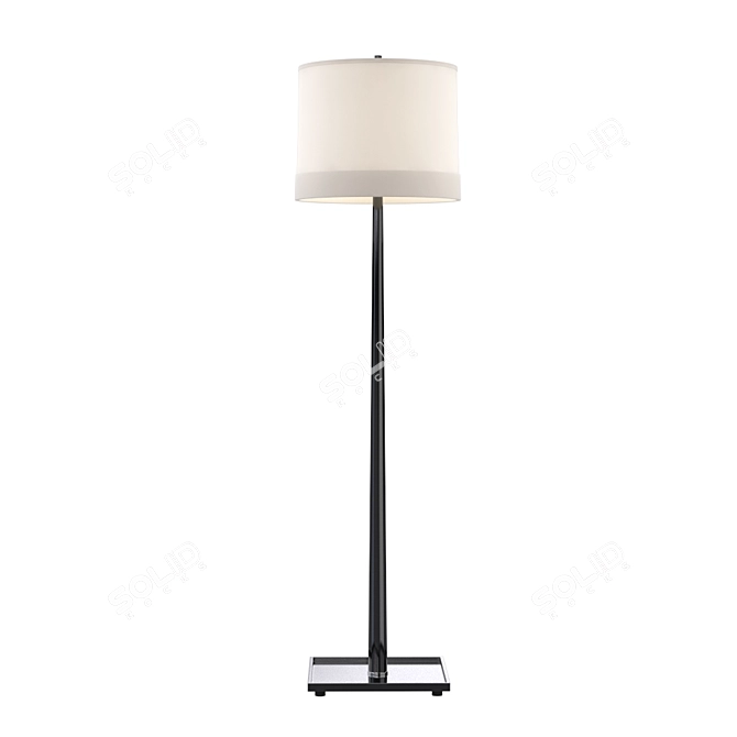 Modern Walnut Octagon Floor Lamp 3D model image 1