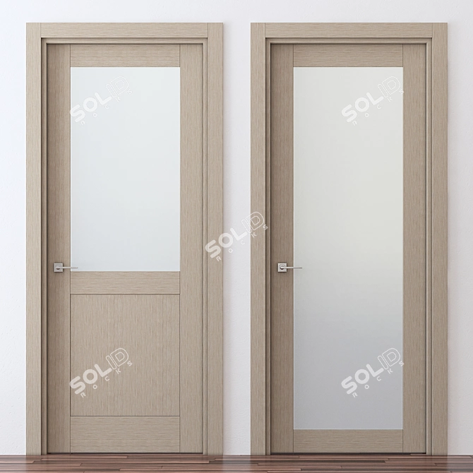 Elegant 3D Wooden Door 3D model image 1