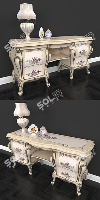 Floral Chest: Stylish Storage Solution 3D model image 2