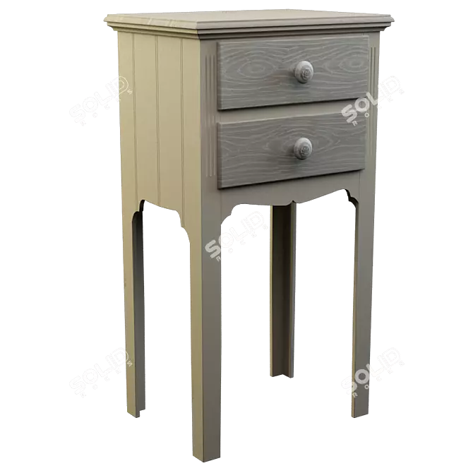 2-Drawer Bedside Table: Compact and Stylish 3D model image 1