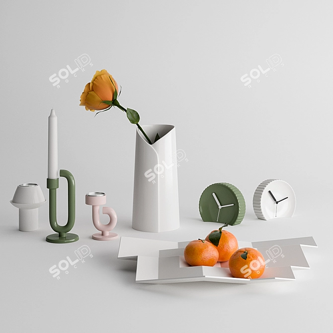 Modern Ceramic Home Decor Set 3D model image 1