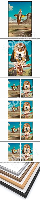 Versatile Wall Art Set: 2 Paintings, 4 Frames 3D model image 2