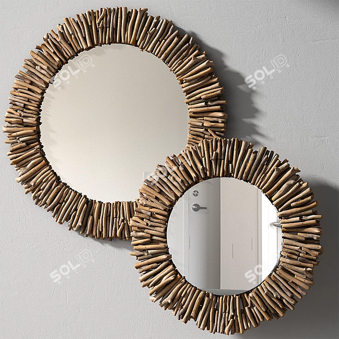 Driftwood Mirror - Natural Beauty 3D model image 2