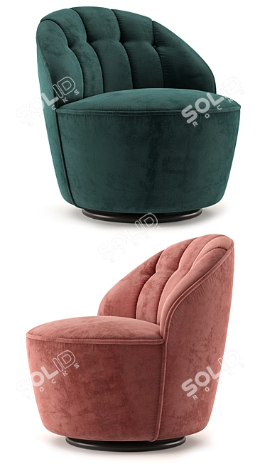Elegant Margot Accent Chair - Swivel Base 3D model image 2