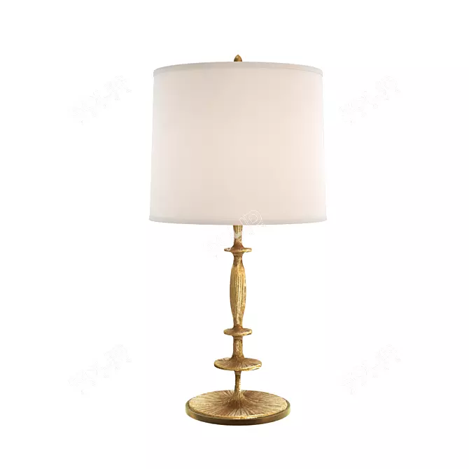 Gilded Lotus Table Lamp: Modern Elegance 3D model image 1