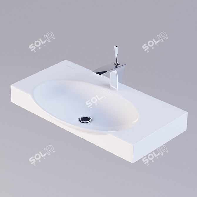 Sanita Luxe Infinity 75 Washbasin - No Splash Design 3D model image 1