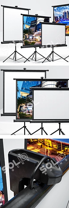 Versatile Projector Screens: 4 Types & Easy Installation 3D model image 2