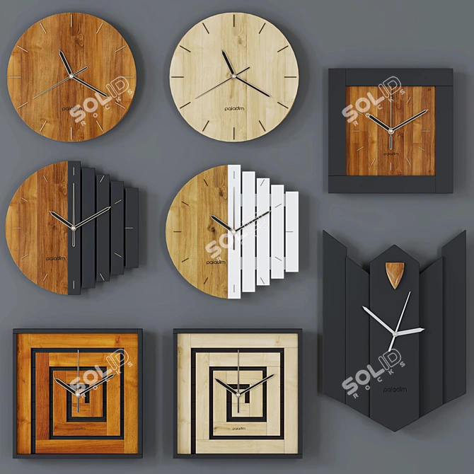 Industrial Steampunk Wall Clock 3D model image 1