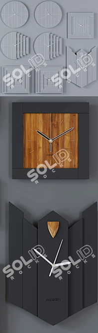 Industrial Steampunk Wall Clock 3D model image 3