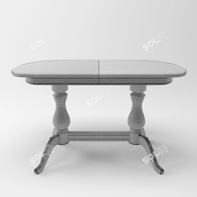 Elegant Dark Wood Dining Table 3D model image 2